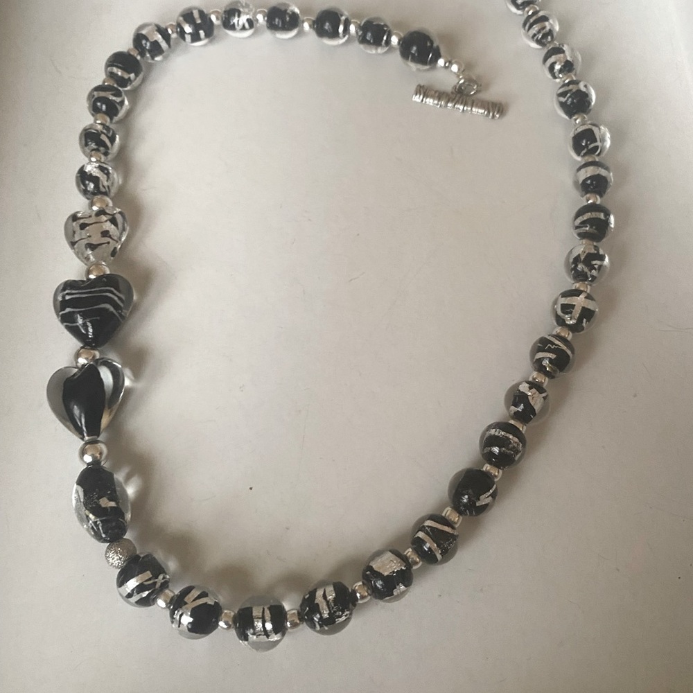 Lamp work glass necklace